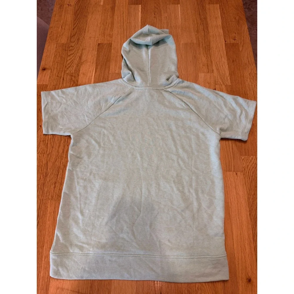 Old Navy Cali Short Sleeve Hoodie Girls XL 14-16 Green Sun Graphic French Terry